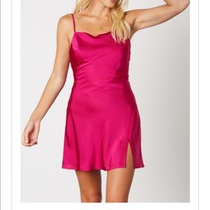 Pink Satin Mini Dress Size S